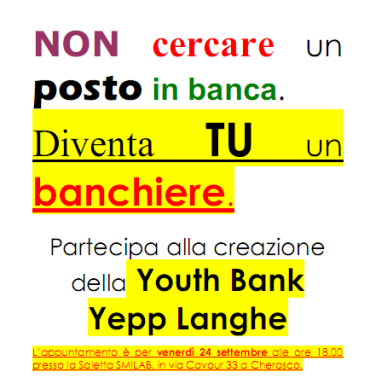 24 Settembre 2010 - Youth Bank YEPP Langhe @Cherasco